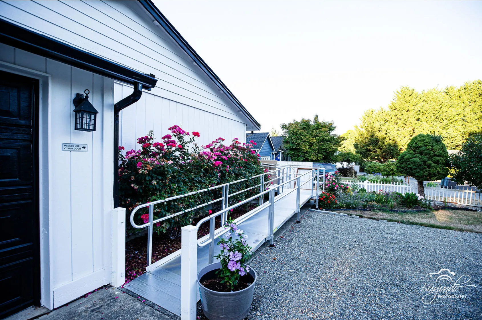 Entrance and ramp beside the home